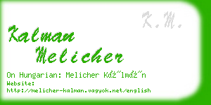 kalman melicher business card